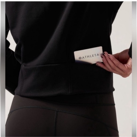 Athleta Altitude Polartec Half Zip Sweatshirt with zip pockets Black Size 2X - Picture 3 of 9
